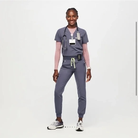 Figs Scrub Set Catarina Top High Waisted Zamora Jogger Color: Space Navy - Picture 1 of 7